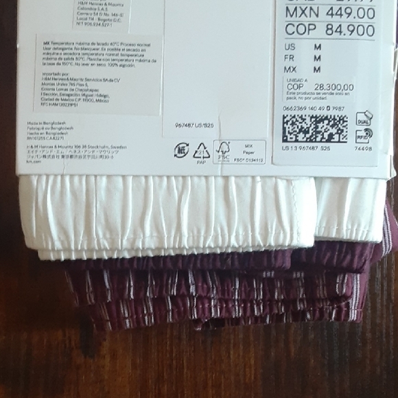 H&M Burgundy and White Striped Boxers 3-Pack - Picture 5 of 6